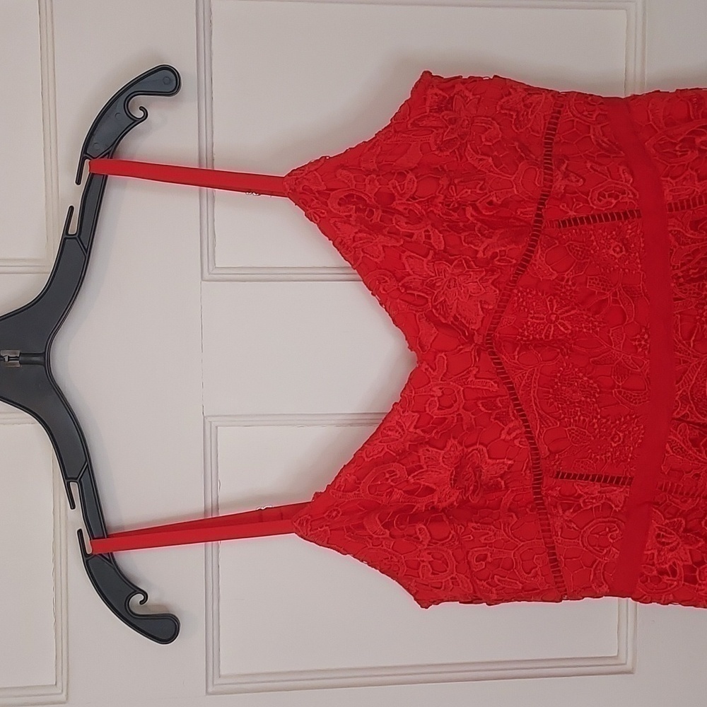 Ted Baker Valens Red Lace Midi Dress - Picture 6 of 12